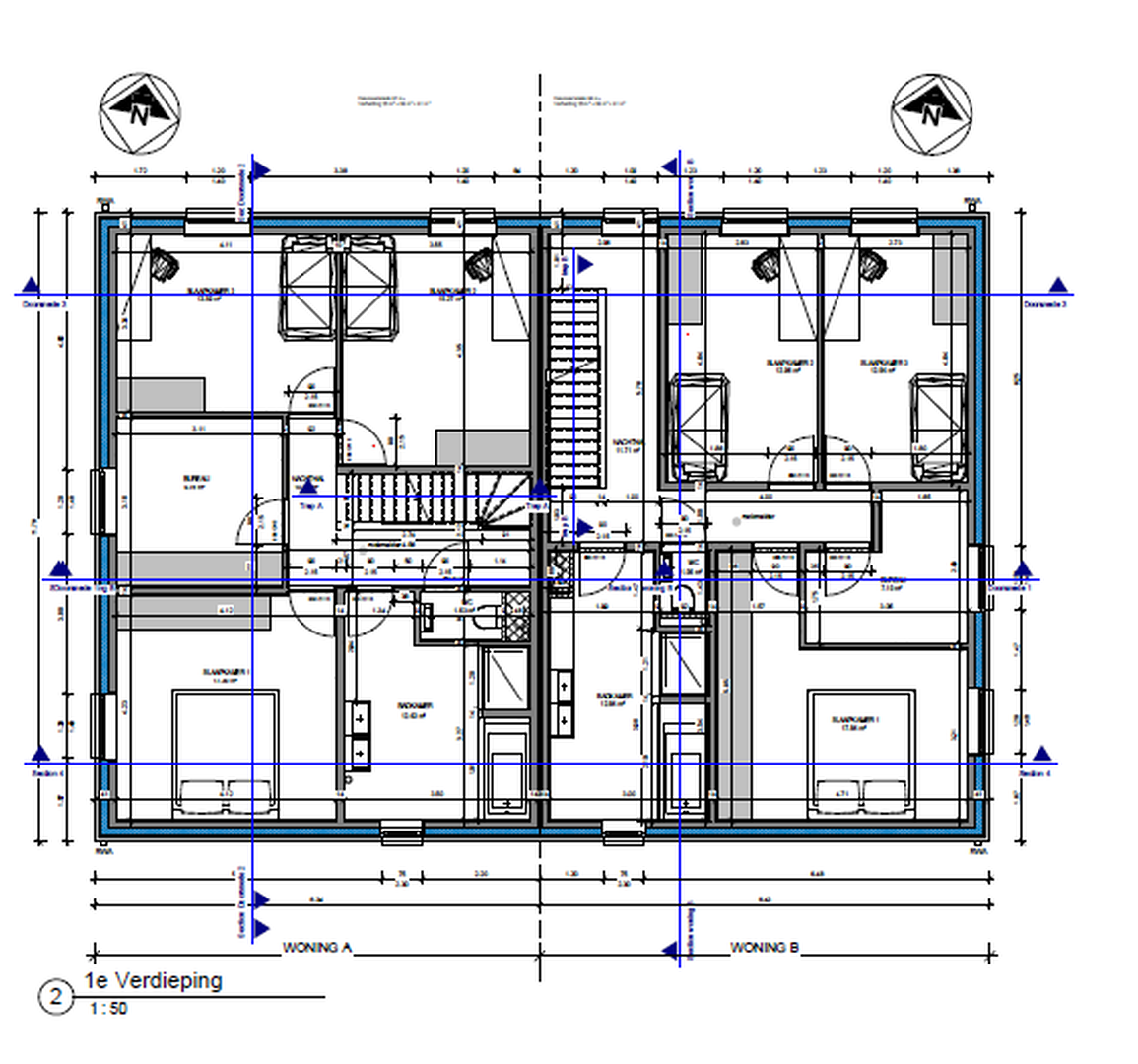 Grondplan 1e verdieping